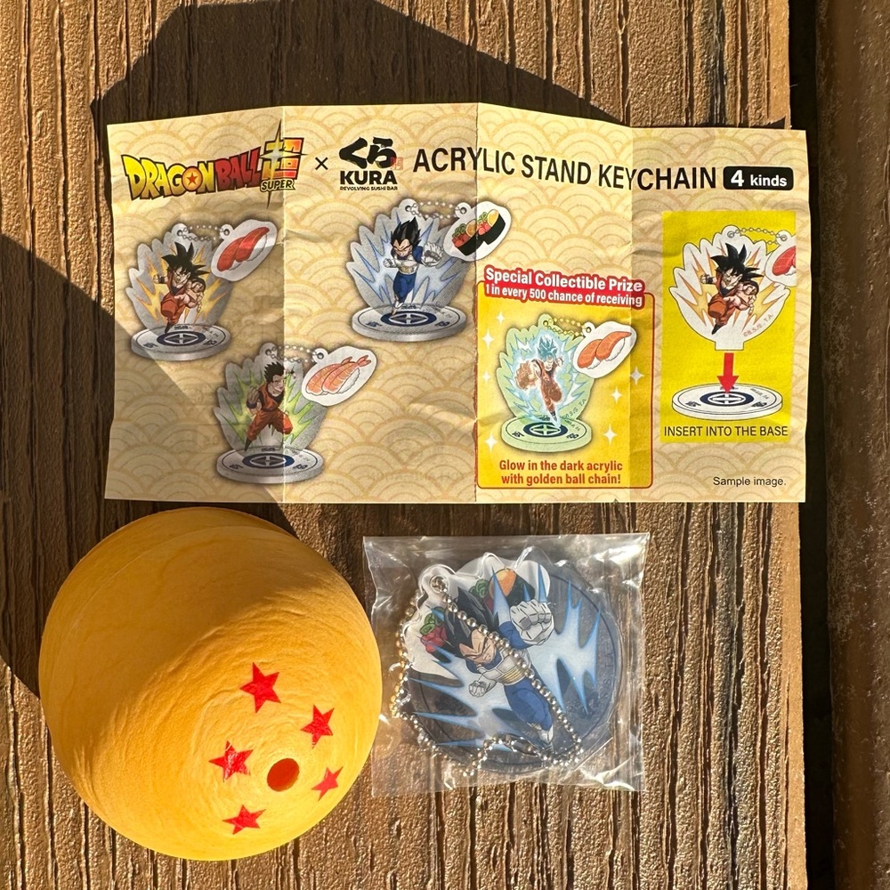 Kura Sushi x Dragon Ball Promo Acrylic Stand Key Chain Unopened Capsule - Vegeta